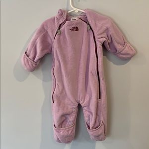 Baby girls North Face fleece suit size 3-6m